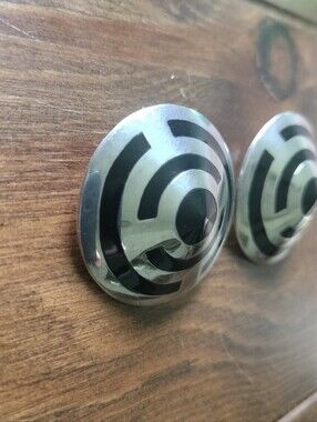 Huge Vintage Native American Sterling Silver 925 Mexico Earrings
